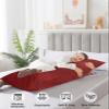 Christmas Body Pillowcase, Soft Bed Throw Pillow Covers Luxury Decorative Sofa Couch Long Lumbar Bolster Pillow Sham Cushion Case with Envelope Closure, Modern Minimalist Xmas Tree Red Stripes 20"x54" view 4