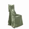 Balsa Circle 12 pcs Eucalyptus Green Universal Satin Chair Covers Slipcovers for Wedding Party Ceremony Reception Decorations view 1