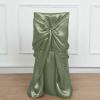 Balsa Circle 12 pcs Eucalyptus Green Universal Satin Chair Covers Slipcovers for Wedding Party Ceremony Reception Decorations view 2