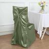 Balsa Circle 12 pcs Eucalyptus Green Universal Satin Chair Covers Slipcovers for Wedding Party Ceremony Reception Decorations view 3
