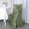 Balsa Circle 12 pcs Eucalyptus Green Universal Satin Chair Covers Slipcovers for Wedding Party Ceremony Reception Decorations view 4