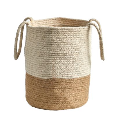 Nearly Natural 12" Handmade Natural Cotton Woven Basket - 9'6" x 13'6"