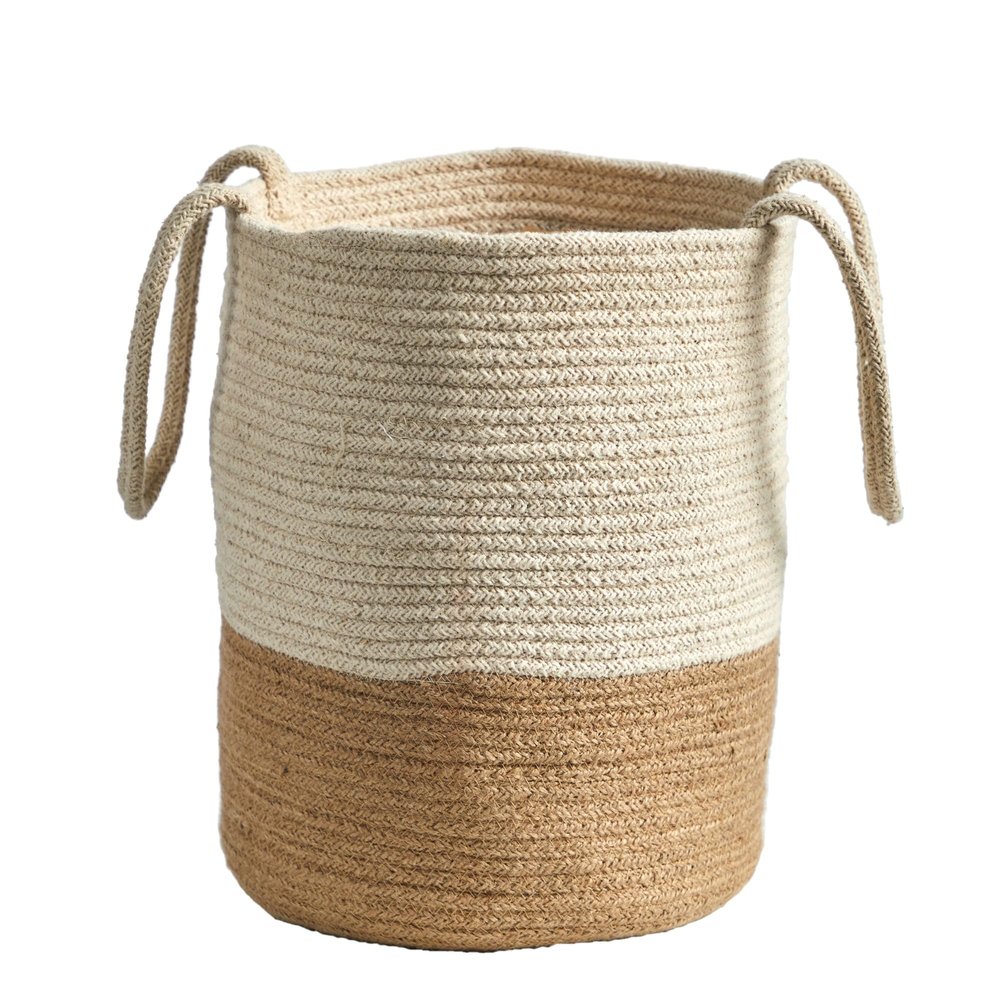 Nearly Natural 12" Handmade Natural Cotton Woven Basket - 9'6" x 13'6"