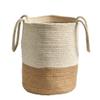 Nearly Natural 12" Handmade Natural Cotton Woven Basket - 9'6" x 13'6" view 1