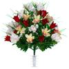 Sympathy Silks Artificial Cemetery Flowers - Grave Decoration - Red Tulips and White Iris (1) Bouquet view 1