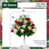 Sympathy Silks Artificial Cemetery Flowers - Grave Decoration - Red Tulips and White Iris (1) Bouquet view 2