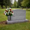 Sympathy Silks Artificial Cemetery Flowers - Grave Decoration - Red Tulips and White Iris (1) Bouquet view 3