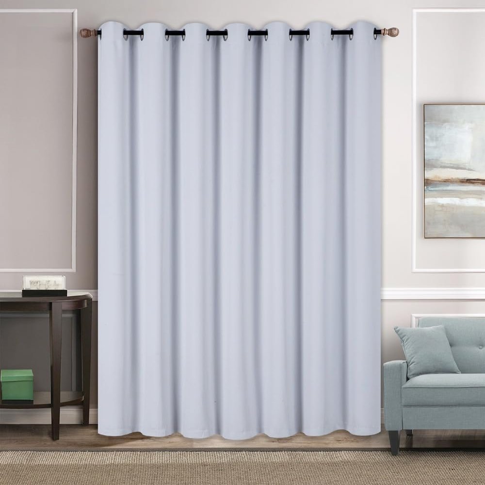 All Season 1pc Window Curtain Panel Insulated Thermal Blackout Solid Extra-Wide 100" Wide x 84" Long in Assorted Colors (K100 White)