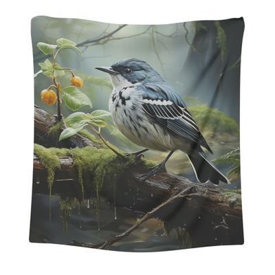 CAPITUNEISKINEPA Blackpoll Warbler Bird Blanket Gifts Blanket Travel Big Soft Blanket 60" x 80"