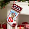 Lovely POD Personalized Yorkshire Terrier 1 Stockings Christmas, Custom Dog Christmas Stocking with Name, Christmas Stockings for Pet Lover, Funny Gifts for Dog Mom Dog Dad, Fireplace Decor view 1