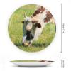 7" Decorative Plate Farm Cow Animal Round Ceramic Plate with Display Stand Modern Porcelain Table Plate Wall Hanging Decoration for Home Office Kitchen Dining Room Collectible Art Souvenir view 2