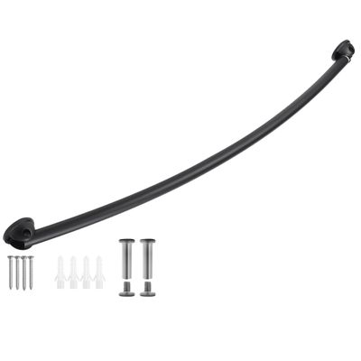 Design House Adjustable Curved Shower Rod, 44-Inch to 66-Inch, Design House Shower Curtain Rod, Expandable, Matte Black, 582817