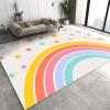 MIORON Cartoon Cute Rainbow Stars Art Kids Rectangle Rugs, Modern Mid-Century Boho Nordic Area Rug, Washable Foldable Non-Slip Home Decor Mat for Nursery Bedroom Living Room Entryway-6x9ft view 1