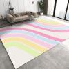 MIORON Nordic Cartoon Cute Rainbow Art Kids Rectangle Rugs, Modern Mid-Century Boho Area Rug, Washable Foldable Non-Slip Home Decor Mat for Nursery Bedroom Living Room Entryway-6x9ft view 1