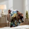 3D Dinosaur Blanket 50" x 60" Jurassic Dino Forest World Animal Super Soft Bedding Fleece Throw Blanket Microfiber Flannel Blankets Couch Sofa Warm Lightweight for Boys Girls view 4