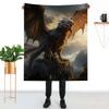 Fantasy Magic Dragon Blanket 40" x 50" Medieval Mythical Scary Animal Super Soft Bedding Fleece Throw Blanket Microfiber Flannel Blankets Couch Sofa Warm Lightweight for Boys Girls view 2