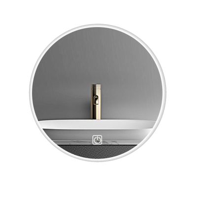 MELPHI Round LED Bathroom Mirror, Front Lit Smart Mirror with Lights, Wall Mounted Anti-Fog LED Vanity Mirror, Dimmable, Memory, Smart Touch Button, Shatter-Proof (Color : White Light, Size : 50cm)
