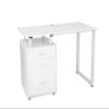 EURLA FCH Pipe Rack Three Drawers Computer Desk White view 1