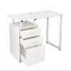 EURLA FCH Pipe Rack Three Drawers Computer Desk White view 4