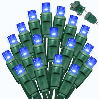 LAMPHOME Blue Christmas Lights Outdoor Waterproof, 60LED (12pk of 50L) Green Wire Fairy Starry String Lights Indoor Plug in,Xmas Decorations for Wedding Party Trees Wreath Yard Garden Party Decor