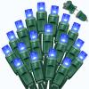LAMPHOME Blue Christmas Lights Outdoor Waterproof, 60LED (12pk of 50L) Green Wire Fairy Starry String Lights Indoor Plug in,Xmas Decorations for Wedding Party Trees Wreath Yard Garden Party Decor view 1