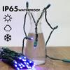 LAMPHOME Blue Christmas Lights Outdoor Waterproof, 60LED (12pk of 50L) Green Wire Fairy Starry String Lights Indoor Plug in,Xmas Decorations for Wedding Party Trees Wreath Yard Garden Party Decor view 2