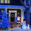 LAMPHOME Blue Christmas Lights Outdoor Waterproof, 60LED (12pk of 50L) Green Wire Fairy Starry String Lights Indoor Plug in,Xmas Decorations for Wedding Party Trees Wreath Yard Garden Party Decor view 3