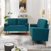 Container Furniture Direct Kent 2 Piece Couch Set for Modern Living Rooms and Compact Spaces, Studio Apartment Furniture with Sleek Design, Includes Velvet Sofa and Loveseat, Greenish Blue view 4