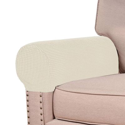 XHDZSW Armchair Cover, Non-Slip Armchair, Sofa armrest Protector, Couch Arm Covers for Sofa Spandex Jacquard Armrest Covers, for Furniture Protector (Natural Color,4 Pieces)