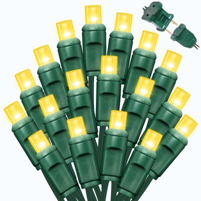 LAMPHOME Yellow Christmas Lights Indoor Outdoor, Connectable Christmas Tree Lights Green Wire, 1200LED (24pk of 50L) Golden Fairy String Light Plug in for Bedroom Wedding Xmas Tree Decorations