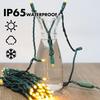 LAMPHOME Yellow Christmas Lights Indoor Outdoor, Connectable Christmas Tree Lights Green Wire, 1200LED (24pk of 50L) Golden Fairy String Light Plug in for Bedroom Wedding Xmas Tree Decorations view 2