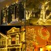 LAMPHOME Yellow Christmas Lights Indoor Outdoor, Connectable Christmas Tree Lights Green Wire, 200LED (4pk of 50L) Golden Fairy String Light Plug in for Bedroom Wedding Xmas Tree Decorations view 4