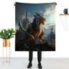 Medieval Dragon Blanket 40" x 50" Magic Scary Fantasy Animal Castle Super Soft Bedding Fleece Throw Blanket Microfiber Flannel Blankets Couch Sofa Warm Lightweight for Boys Girls view 2