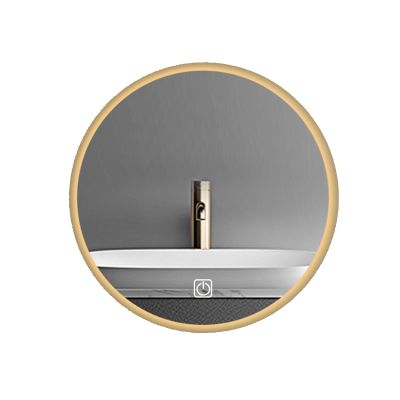 MELPHI Round LED Bathroom Mirror, Front Lit Smart Mirror with Lights, Wall Mounted Anti-Fog LED Vanity Mirror, Dimmable, Memory, Smart Touch Button, Shatter-Proof (Color : Warm Light, Size : 80cm)