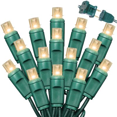 LAMPHOME 600LED (12pk of 50L) String Lights,Twinkle, LED Christmas Lights, 6" SPACING,Green Wire,Warm White