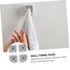 STOBAZA 4pcs Self-Adhesive Wall Towel Rack Bathroom Holder Easy Install Abs Material Space-Saving Towel Hooks view 4