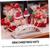 MERRYHAPY Diy Props Holiday Party Accessory 48pcs Mini Christmas Lollipop Hats Santa Hat Decorations for Wine Bottles Random Style view 3