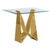 Best Quality Furniture CT401 End Table, Clear/Gold view 1