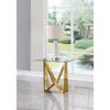 Best Quality Furniture CT401 End Table, Clear/Gold view 2