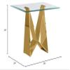 Best Quality Furniture CT401 End Table, Clear/Gold view 3