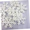 Artibetter 20pcs White Decor Christmas Decor White Decorations Wooden Hanging Snowflake Christmas Wooden Slices Wood Ornaments for Tree Wood Snowflake Hollow Out view 2