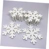 Artibetter 20pcs White Decor Christmas Decor White Decorations Wooden Hanging Snowflake Christmas Wooden Slices Wood Ornaments for Tree Wood Snowflake Hollow Out view 4