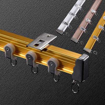 Aluminum Flexible Curtain Rail Ceiling, Ceiling Track For Curtains, Shower Curtain Track Set With Hooks And All Accessories Fit A Range Of Shapes And Sizes ( Color : Gold Ceiling Mount , Size : 4.9ft
