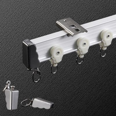 JEDAL Ceiling Track for Curtains, Curtain Track for Ceiling Or Wall, Heavy Duty Aluminum Alloy with Smooth Sliding, Curved Curtain Track, 3.3ft to 13.1ft (Color : White Ceiling Mount, Size : 3.3ft)