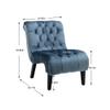 EEBUIHUI Armless Accent Chair, Upholstered Button Tufted Living Room Chairs with Wood Legs, Comfy Frosted Velvet Lounge Chair Reading Chair for Bedroom (Light Blue) view 2