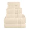 Elegant Comfort Premium Cotton 6-Piece Towel Set, Includes 2 Washcloths, 2 Hand Towels and 2 Bath Towels, 100% Turkish Cotton - Highly Absorbent and Super Soft Towels for Bathroom, Ivory view 1
