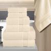 Elegant Comfort Premium Cotton 6-Piece Towel Set, Includes 2 Washcloths, 2 Hand Towels and 2 Bath Towels, 100% Turkish Cotton - Highly Absorbent and Super Soft Towels for Bathroom, Ivory view 2