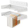 LIENAHU Upgrade Drying Rack Clothing,Clothes Drying Rack Wall Mounted,Laundry Drying Rack Wall Mount,Foldable,Collapsible,Retractable,6 Aluminium Poles,with Hooks,(White 35.5" view 1