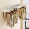 LIENAHU Upgrade Drying Rack Clothing,Clothes Drying Rack Wall Mounted,Laundry Drying Rack Wall Mount,Foldable,Collapsible,Retractable,6 Aluminium Poles,with Hooks,(White 35.5" view 2