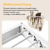 LIENAHU Upgrade Drying Rack Clothing,Clothes Drying Rack Wall Mounted,Laundry Drying Rack Wall Mount,Foldable,Collapsible,Retractable,6 Aluminium Poles,with Hooks,(White 35.5" view 3
